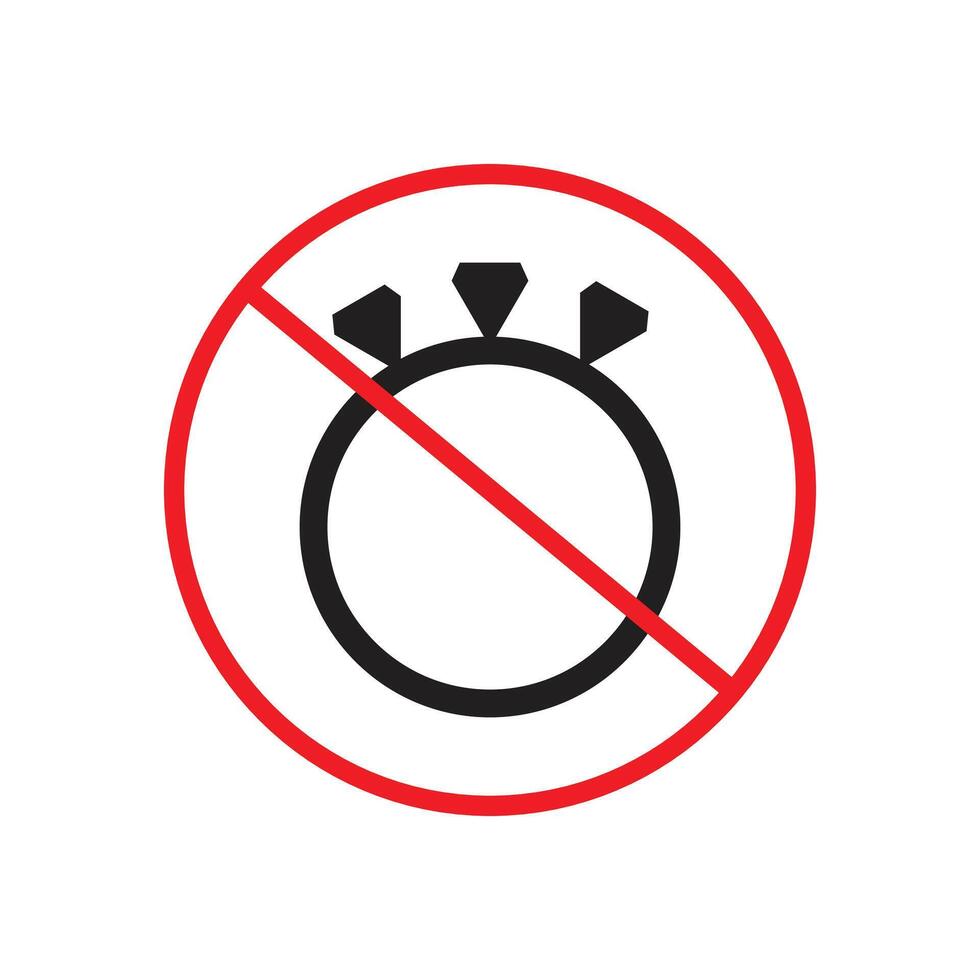 Security notice banning jewelry for safety and protection reasons vector