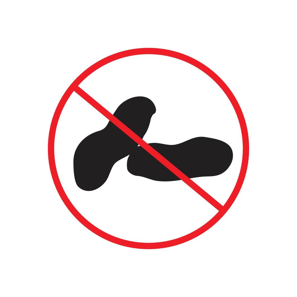 No Peanut Allowed Sign Prevent Allergic Reactions with Allergy Alerts vector