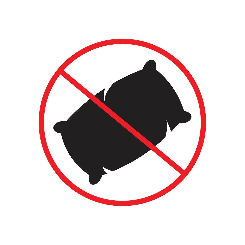 Area-specific restriction notice prohibiting pillows in this designated space vector
