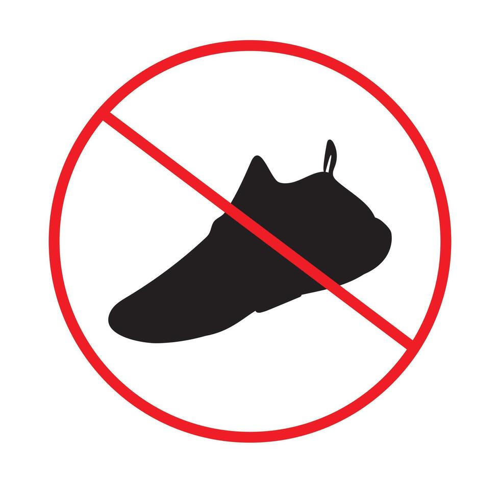 Shoes Not Permitted Sign Maintain Hygiene in Clean Areas vector