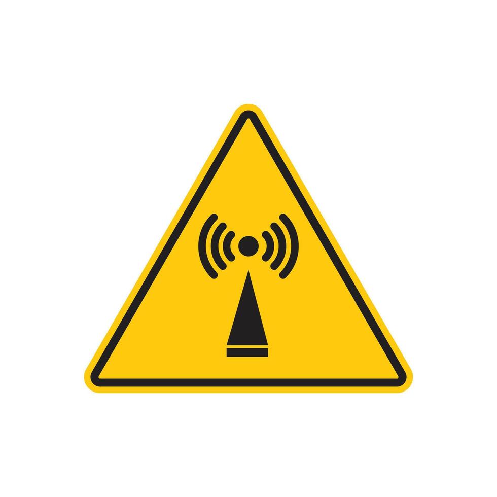 Non-ionizing radiation hazard indicating risk and need for precautions vector