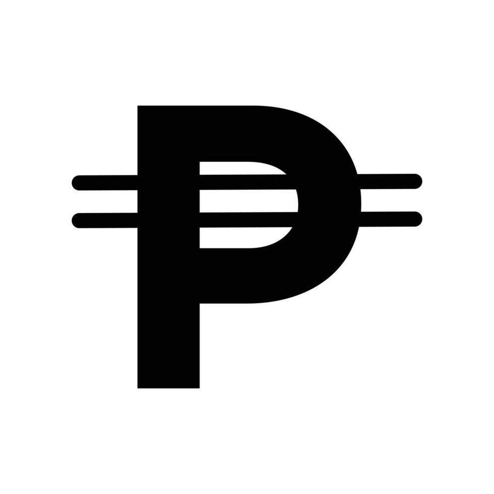 Philippine currency icon line art vector