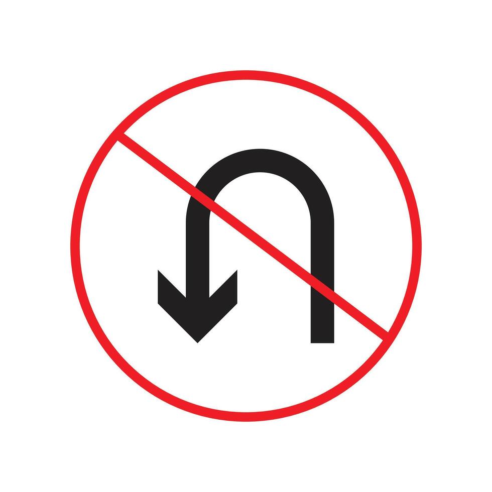 U-Turns Prohibited Sign Enhance Traffic Safety and Control vector