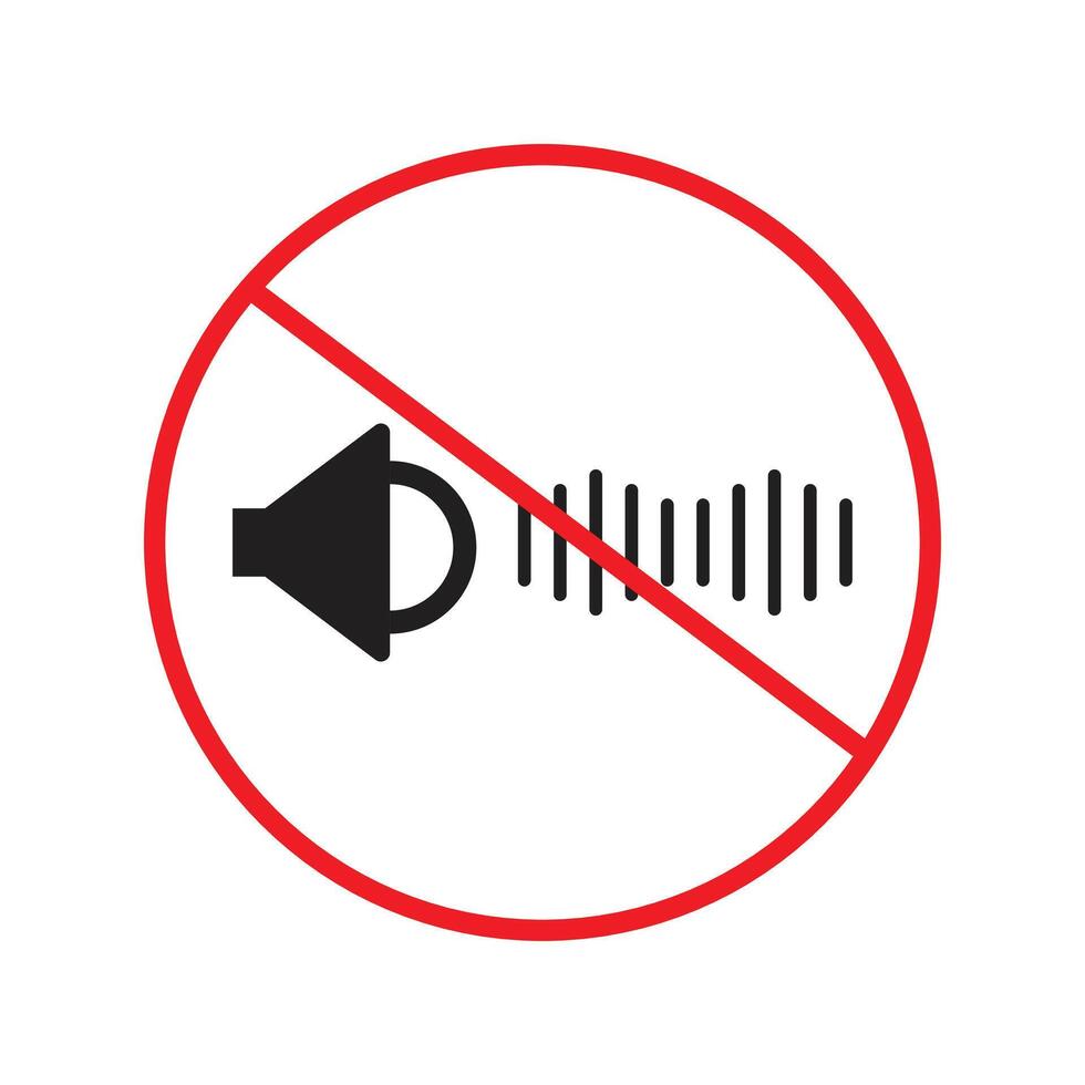 No Noise Sign Maintain Quiet in Designated Silent Zones vector