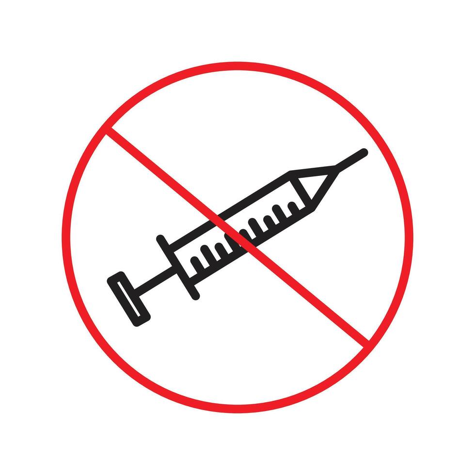 No Syringe Use Allowed Sign Prohibit Drug Use Essential for Safe and Clean Environments vector