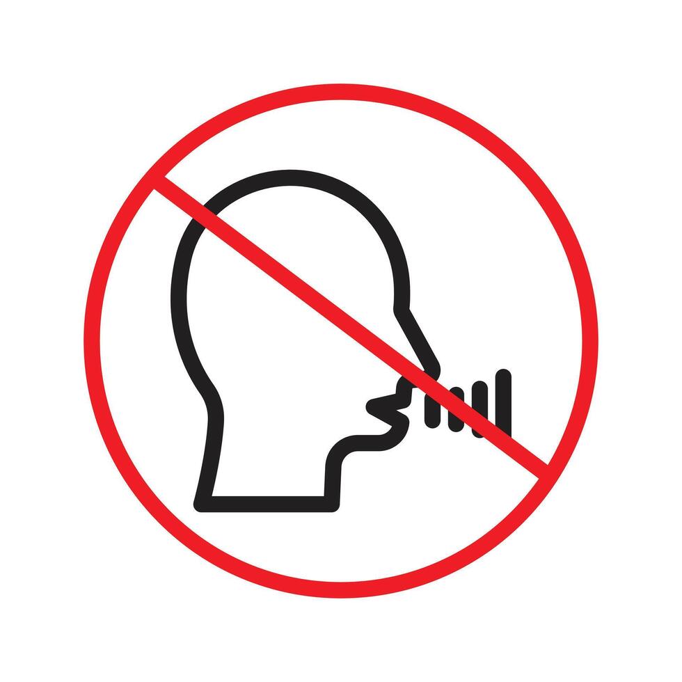 No Talking Allowed Sign Maintain Silence in Designated Areas Essential for Noise Control vector