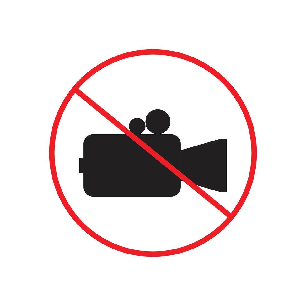 No recording allowed indicating restriction on filming activities vector