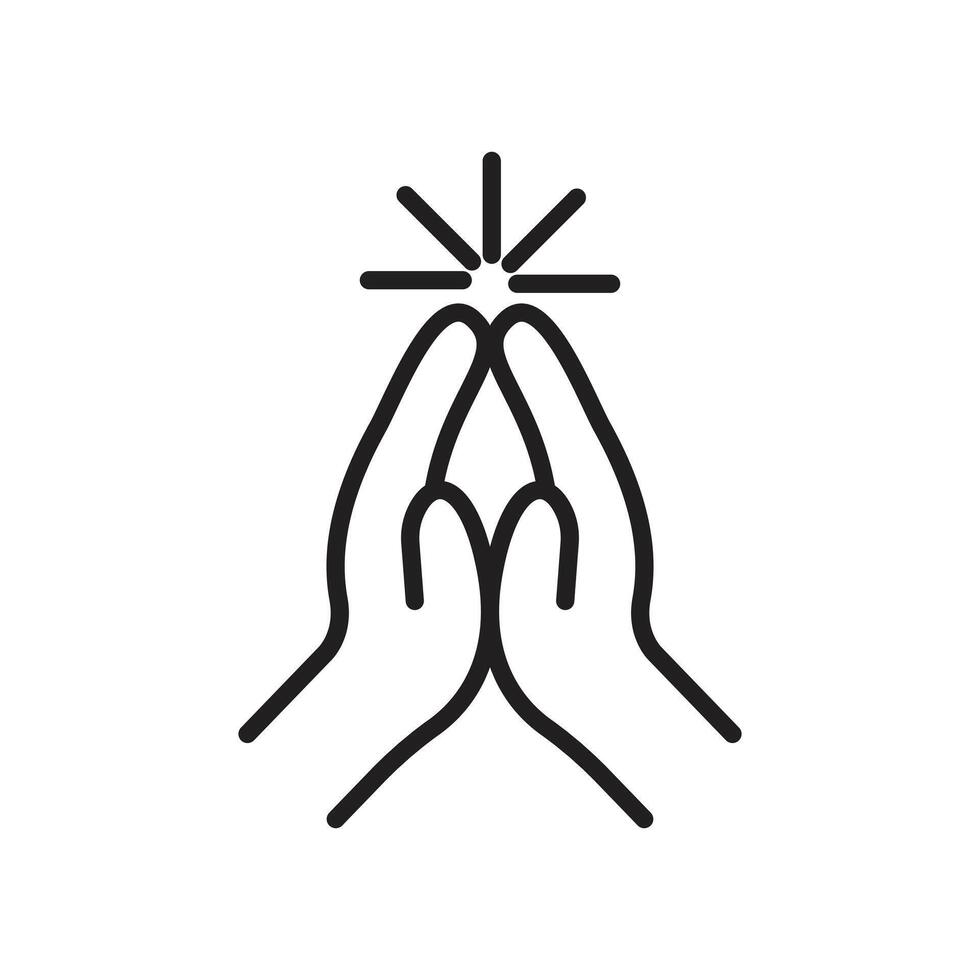 Hands in Prayer Icon Ideal for Religious and Spiritual Projects vector