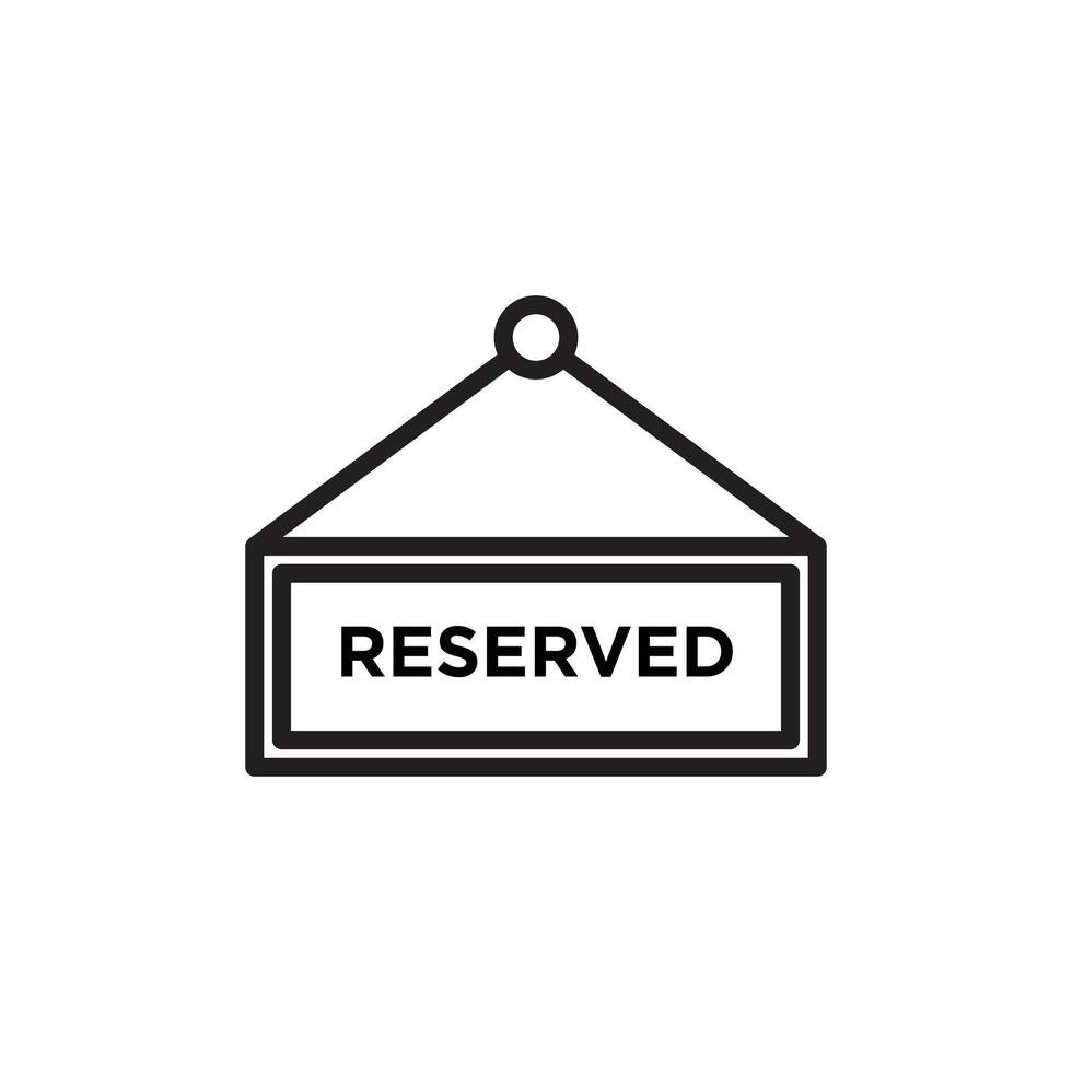 Reserved Sign Icon Perfect for Event Management and Reservation Systems vector