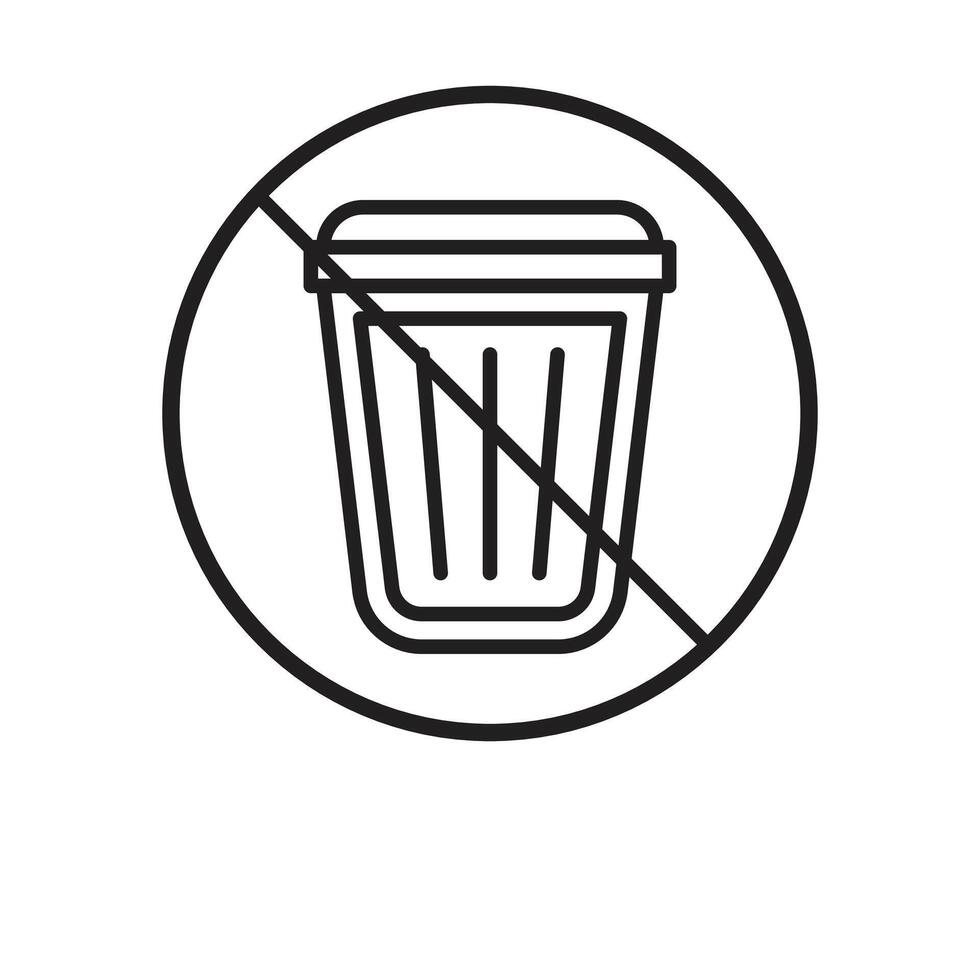 No Trash Icon Advocating Clean and Litter-Free Spaces vector
