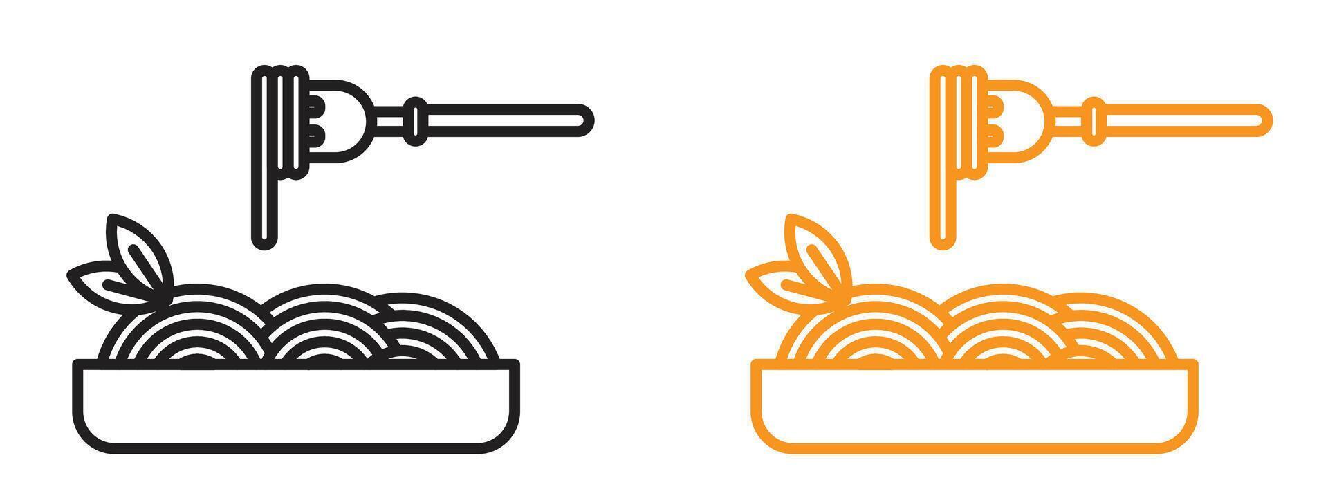 Italian Pasta Icon for Culinary Delights, Traditional Recipes, and Gourmet Cooking vector