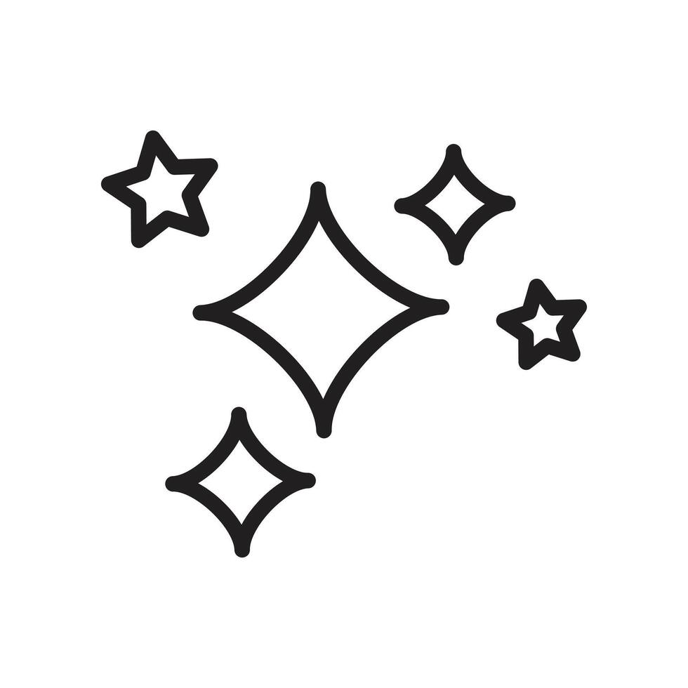 Add sparkle to your designs with this shine icon, featuring bright stars, glowing effects, and twinkling decorations for festive celebrations. vector