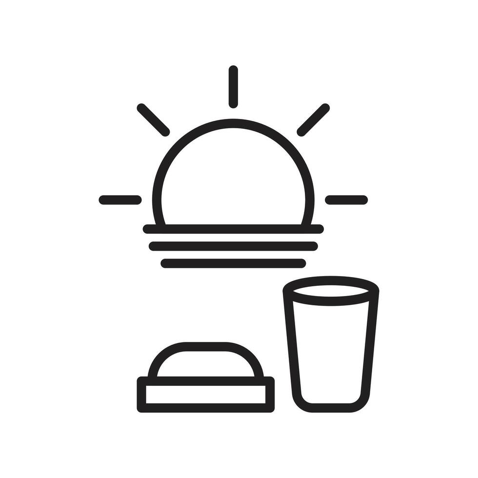 Pre-Dawn Sahur Icon Ideal for Early Morning Ramadan Meals vector