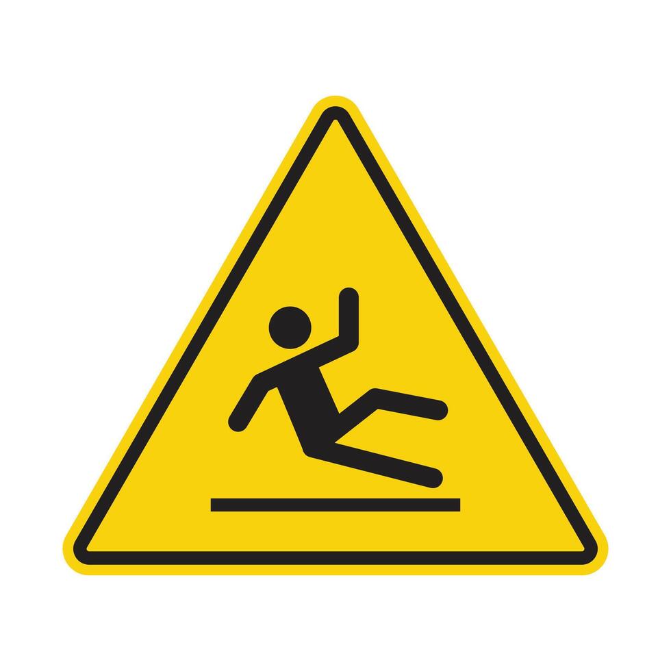 Slip Risk Alert Sign Prevent Falls in Wet and Slippery Areas vector