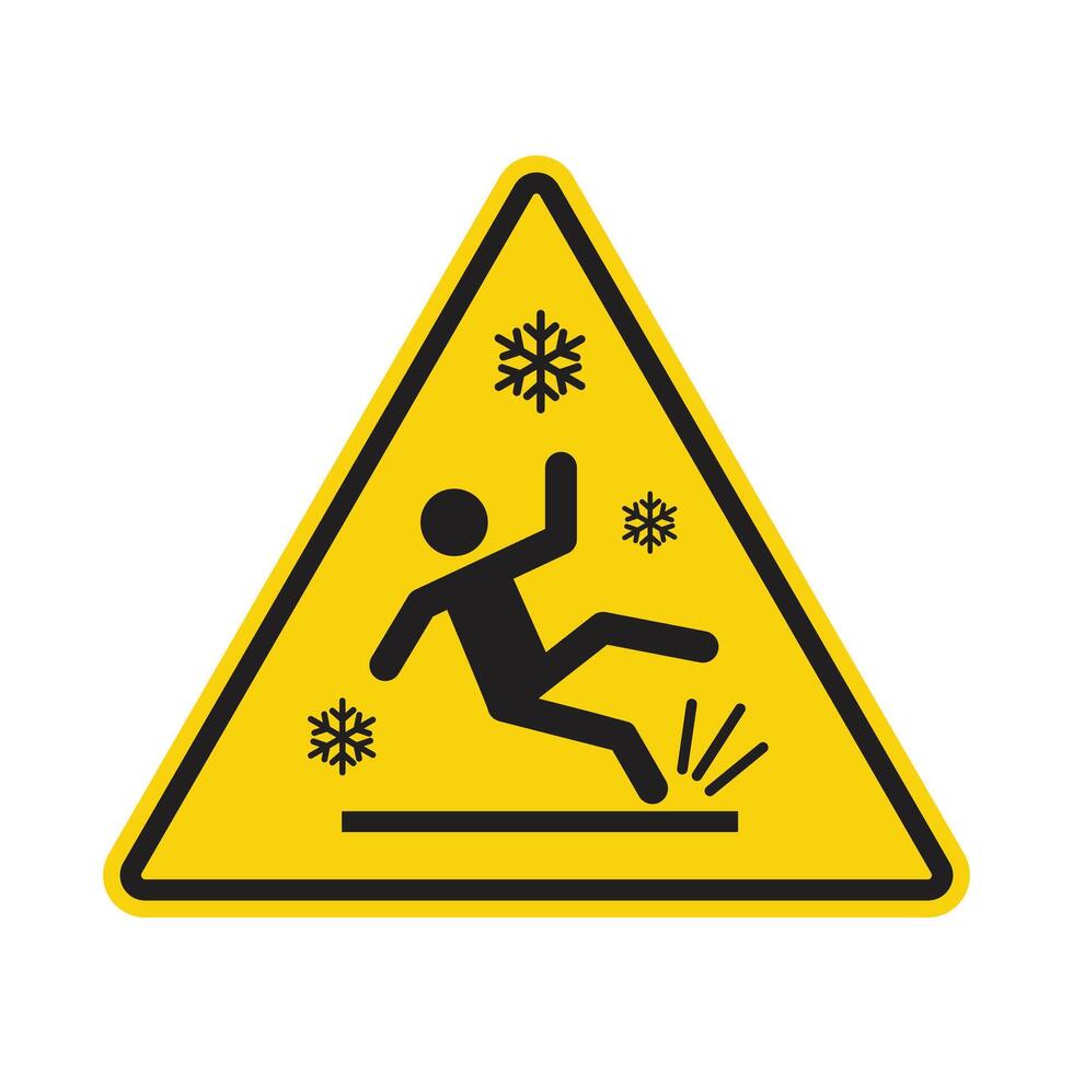 Slippery Ice Warning Sign Promote Safety in Icy Conditions vector