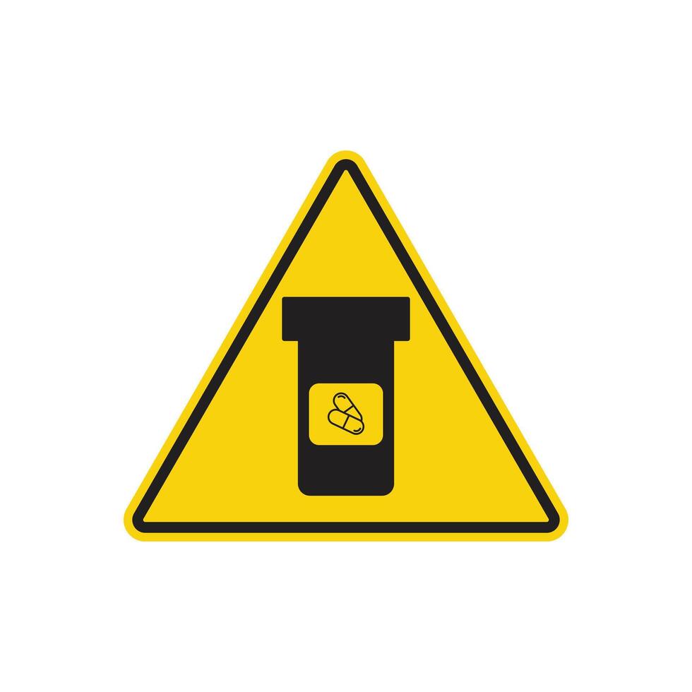 Side Effects Warning Sign Alert to Health Risks and Potential Side Effects vector