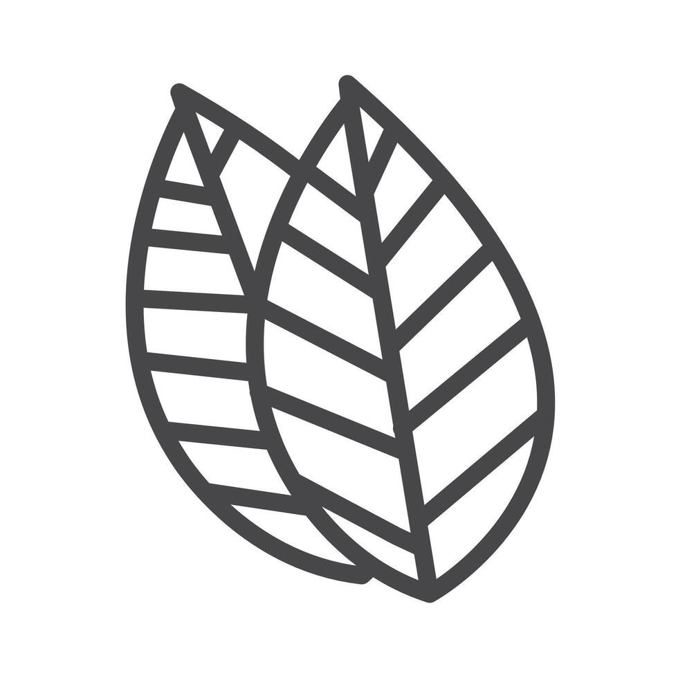 Tobacco leaves icon line art vector