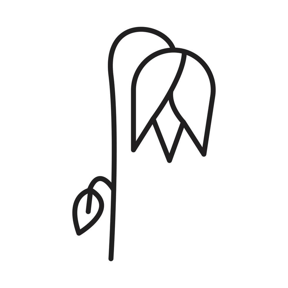 Wilted Flower icon line art vector