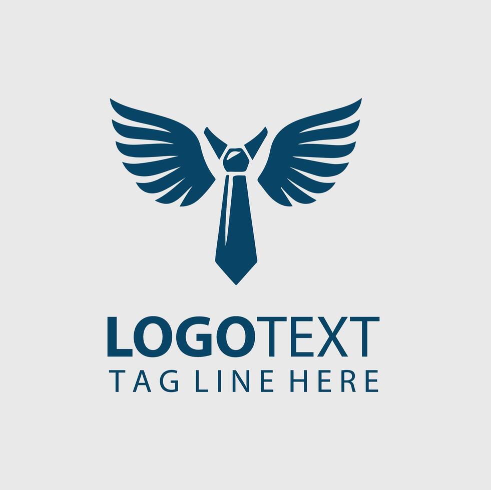 Tie Wings Logo illustrations vector