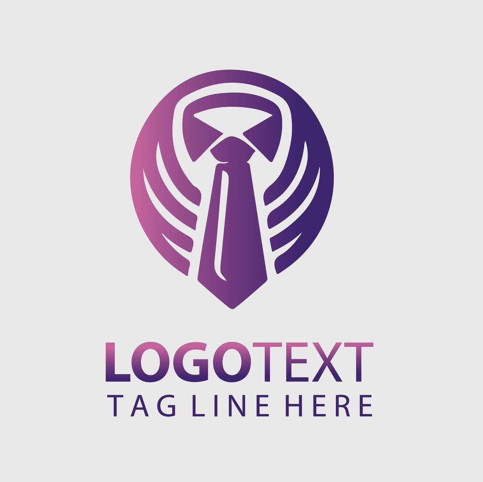 Tie Wings Logo illustrations vector