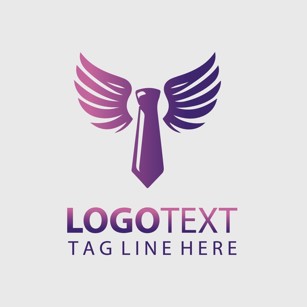 Tie Wings Logo illustrations vector
