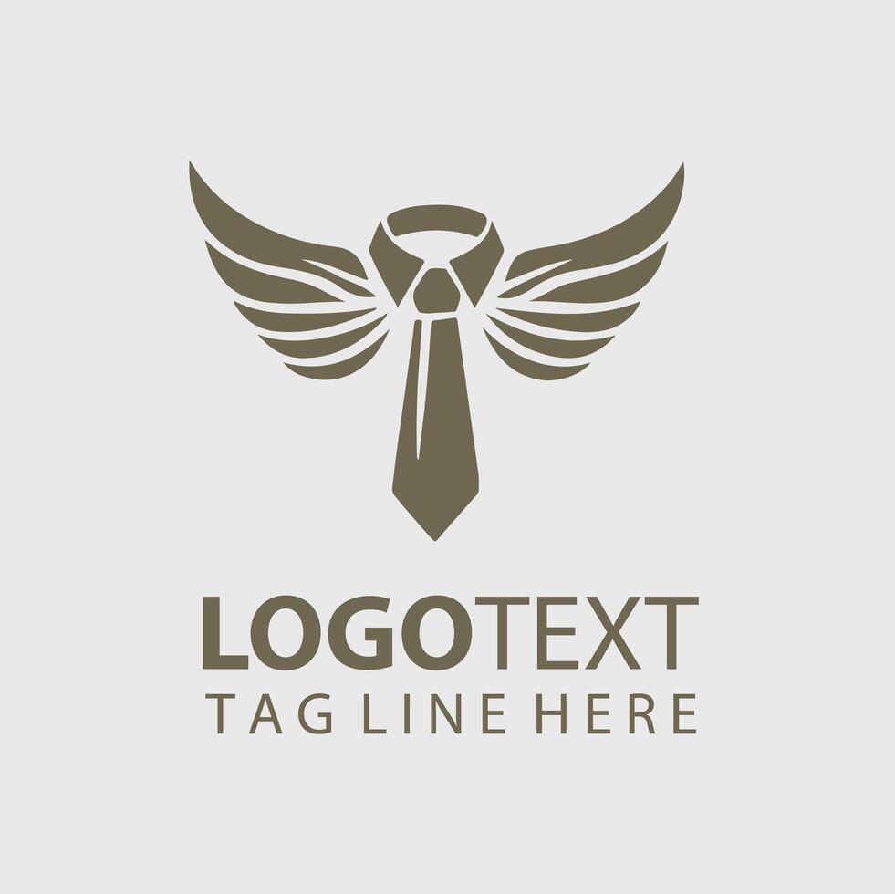 Tie Wings Logo illustrations vector