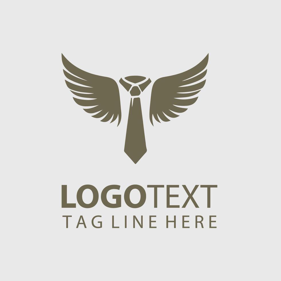 Tie Wings Logo illustrations vector