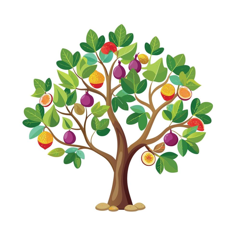 Beautiful Single Big Tree Illustration vector