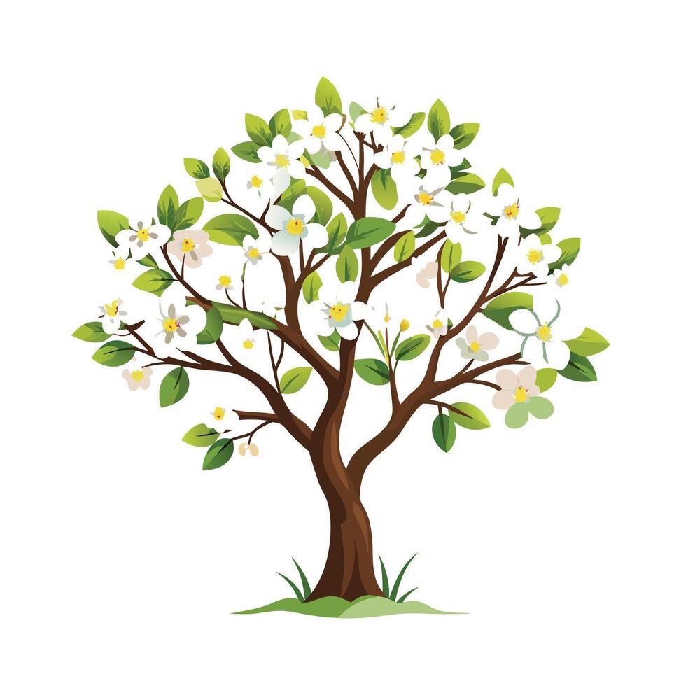 Beautiful Single Big Tree Illustration vector