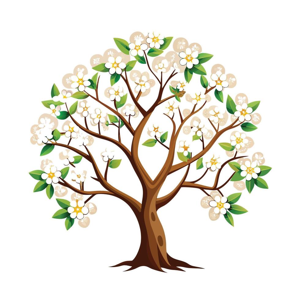 Beautiful Single Big Tree Illustration vector