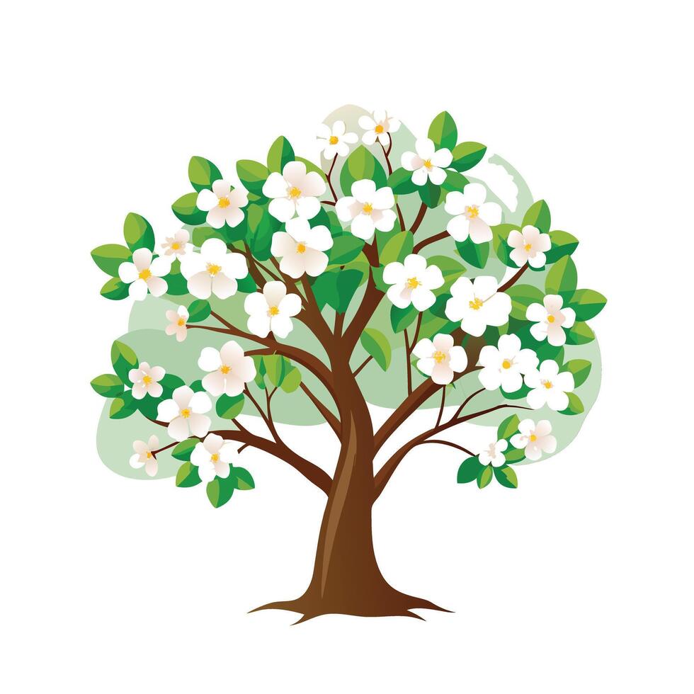 Beautiful Single Big Tree Illustration vector