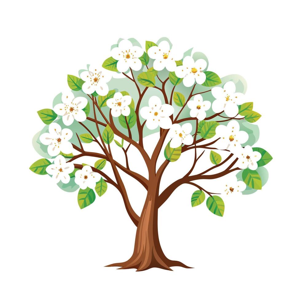 Beautiful Single Big Tree Illustration vector