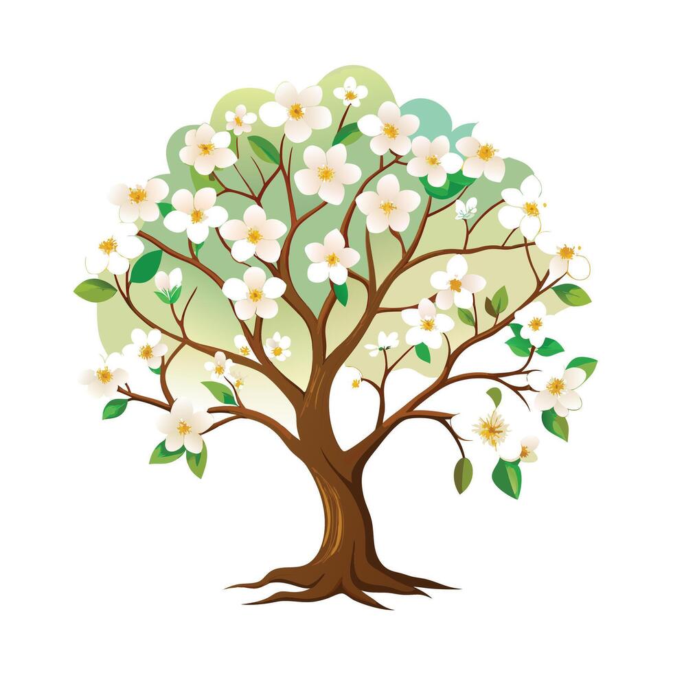 Beautiful Single Big Tree Illustration vector