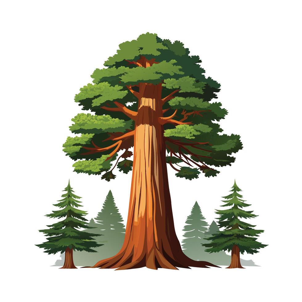 Beautiful Single Big Tree Illustration vector