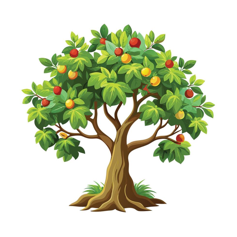 Beautiful Single Big Tree Illustration vector