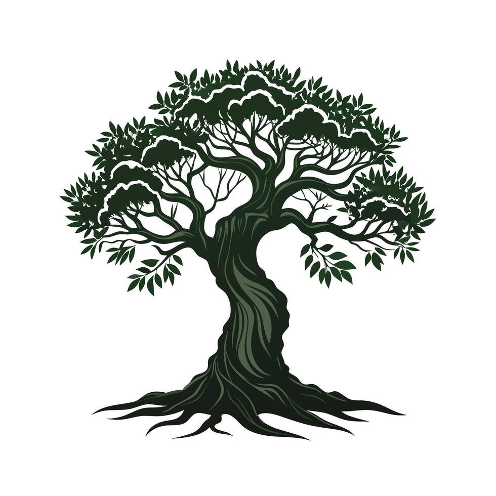 Beautiful Single Big Tree Illustration vector