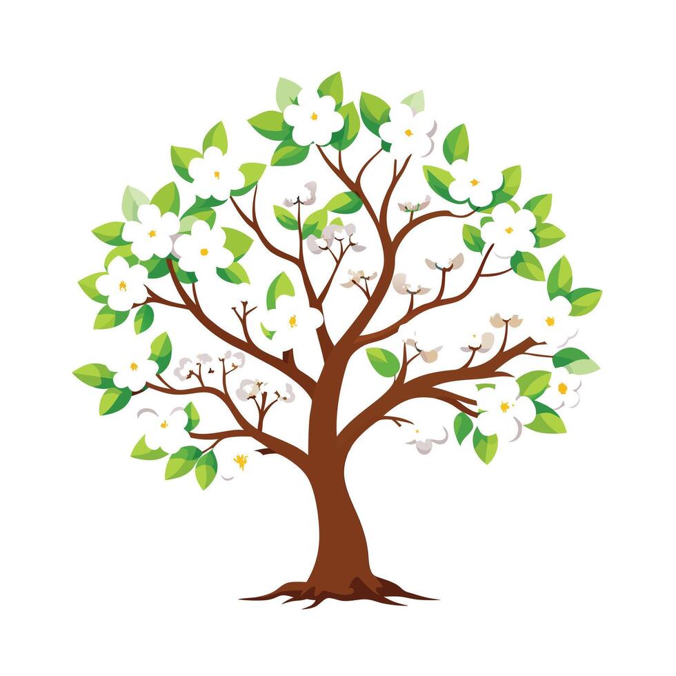 Beautiful Single Big Tree Illustration vector