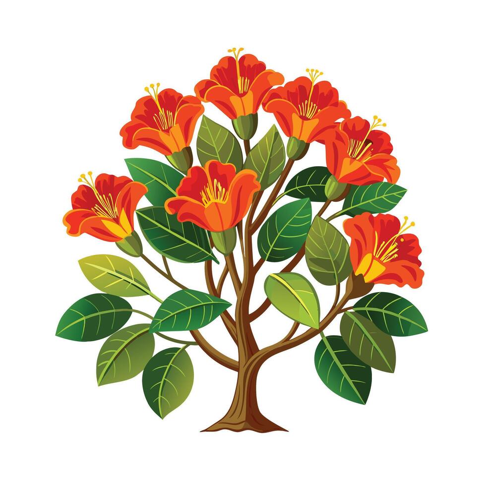Beautiful Single Big Tree Illustration vector