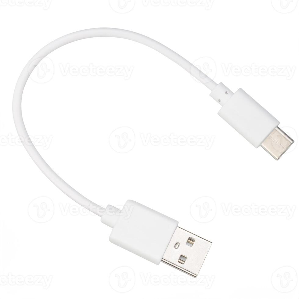 USB-A to USB-C White Charging Cable photo