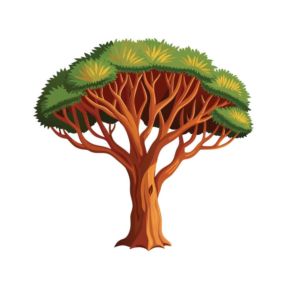 Beautiful Single Big Tree Illustration vector