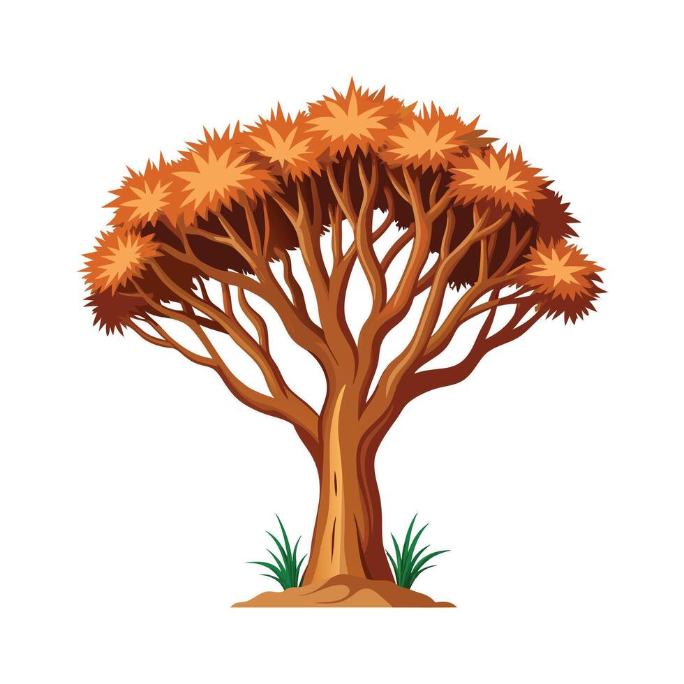 Beautiful Single Big Tree Illustration vector