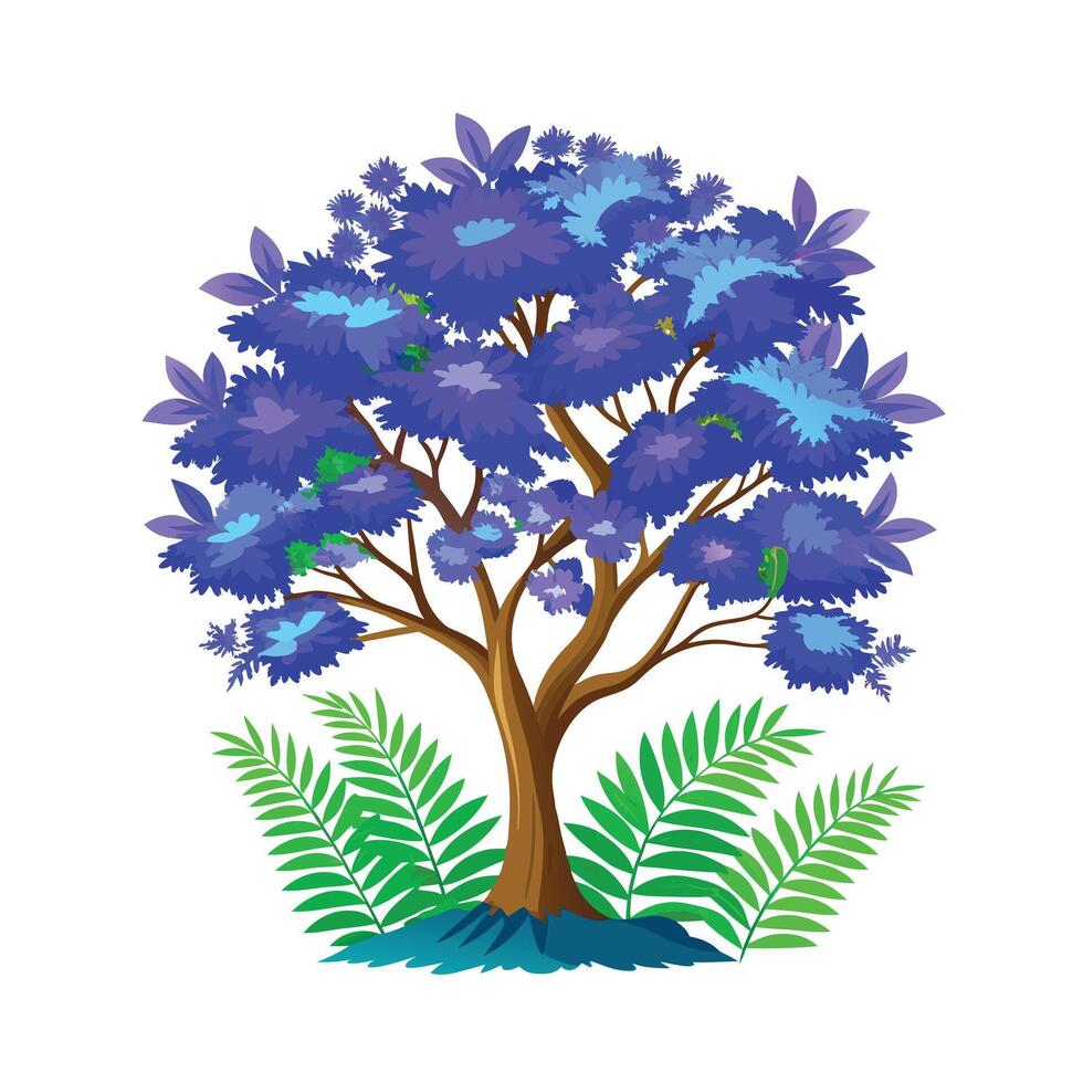 Beautiful Single Big Tree Illustration vector