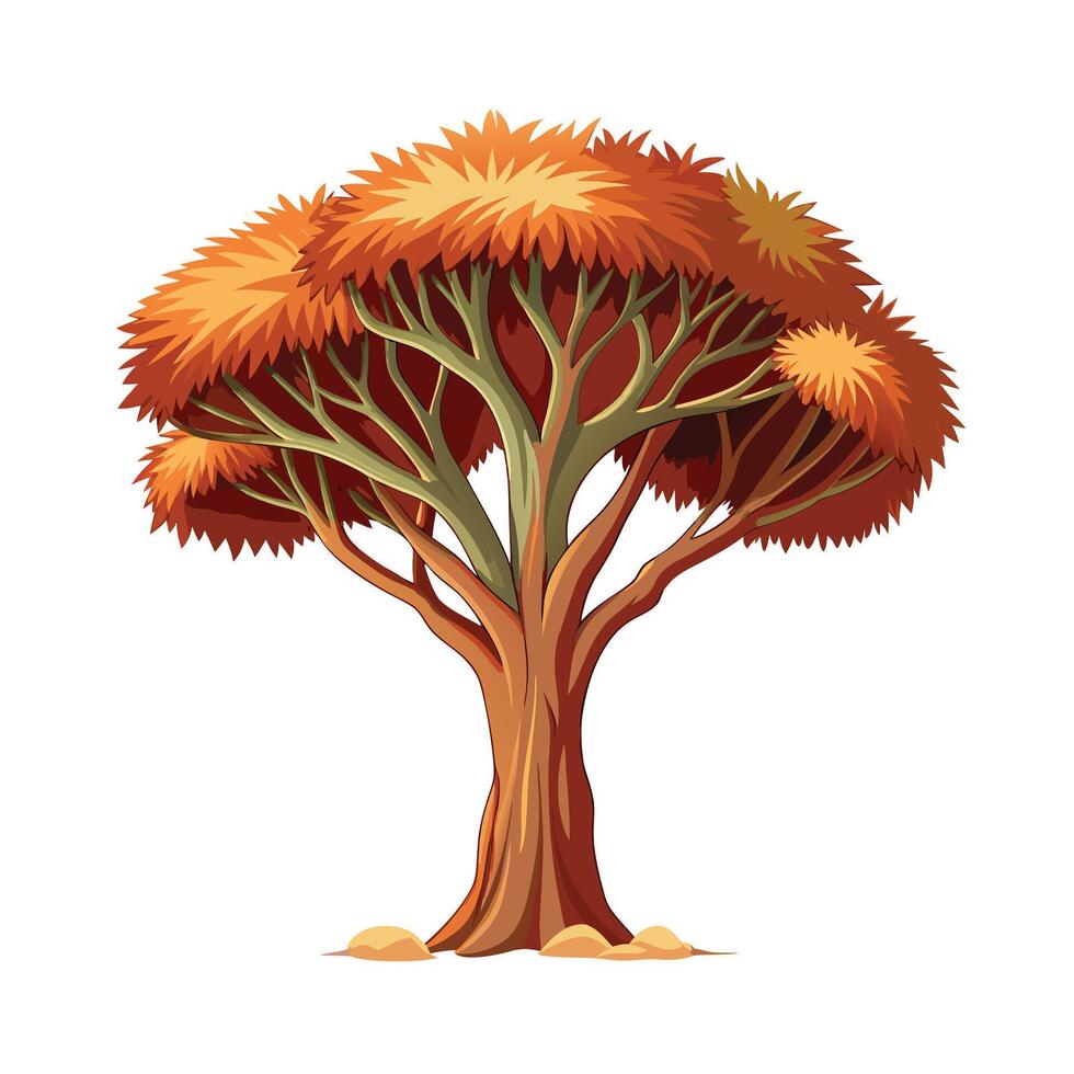 Beautiful Single Big Tree Illustration vector
