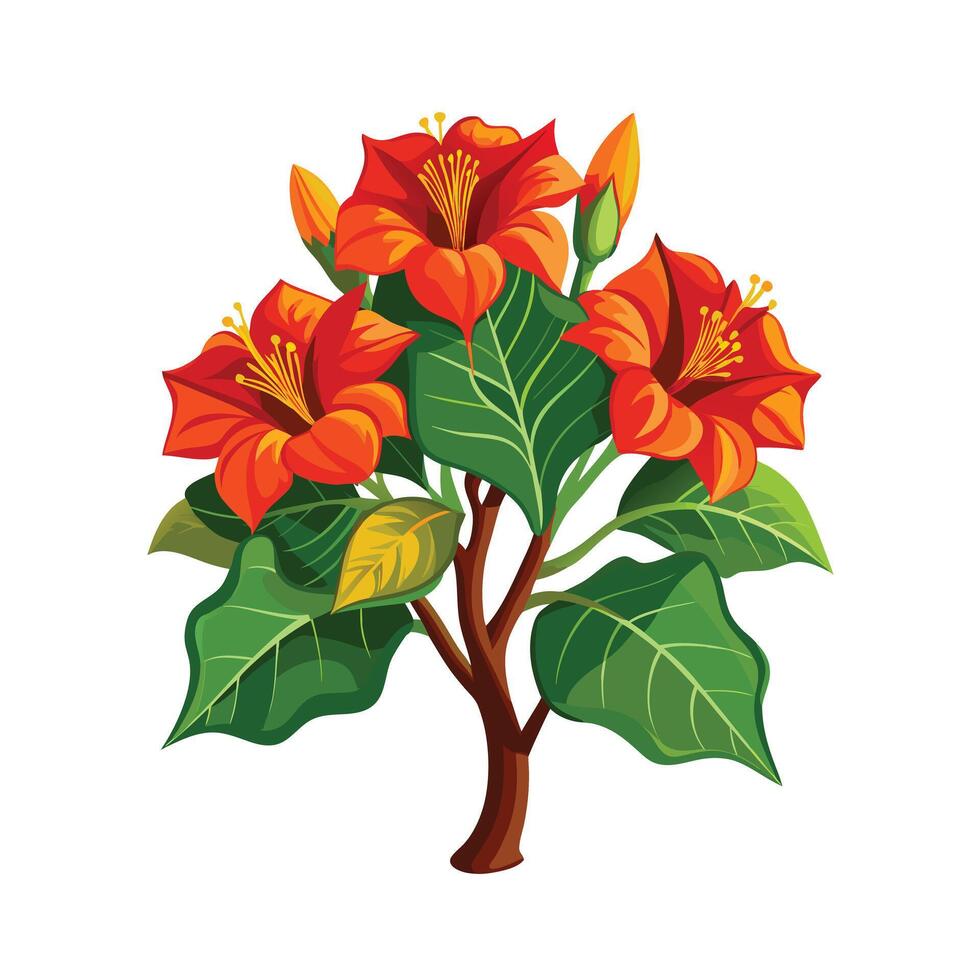 Beautiful Single Big Tree Illustration vector