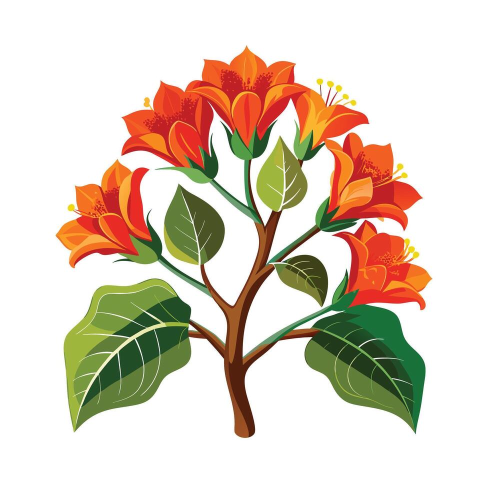 Beautiful Single Big Tree Illustration vector