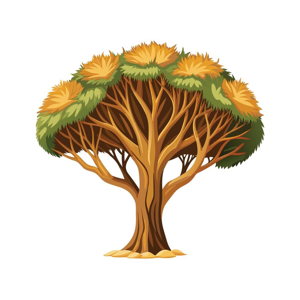 Beautiful Single Big Tree Illustration vector