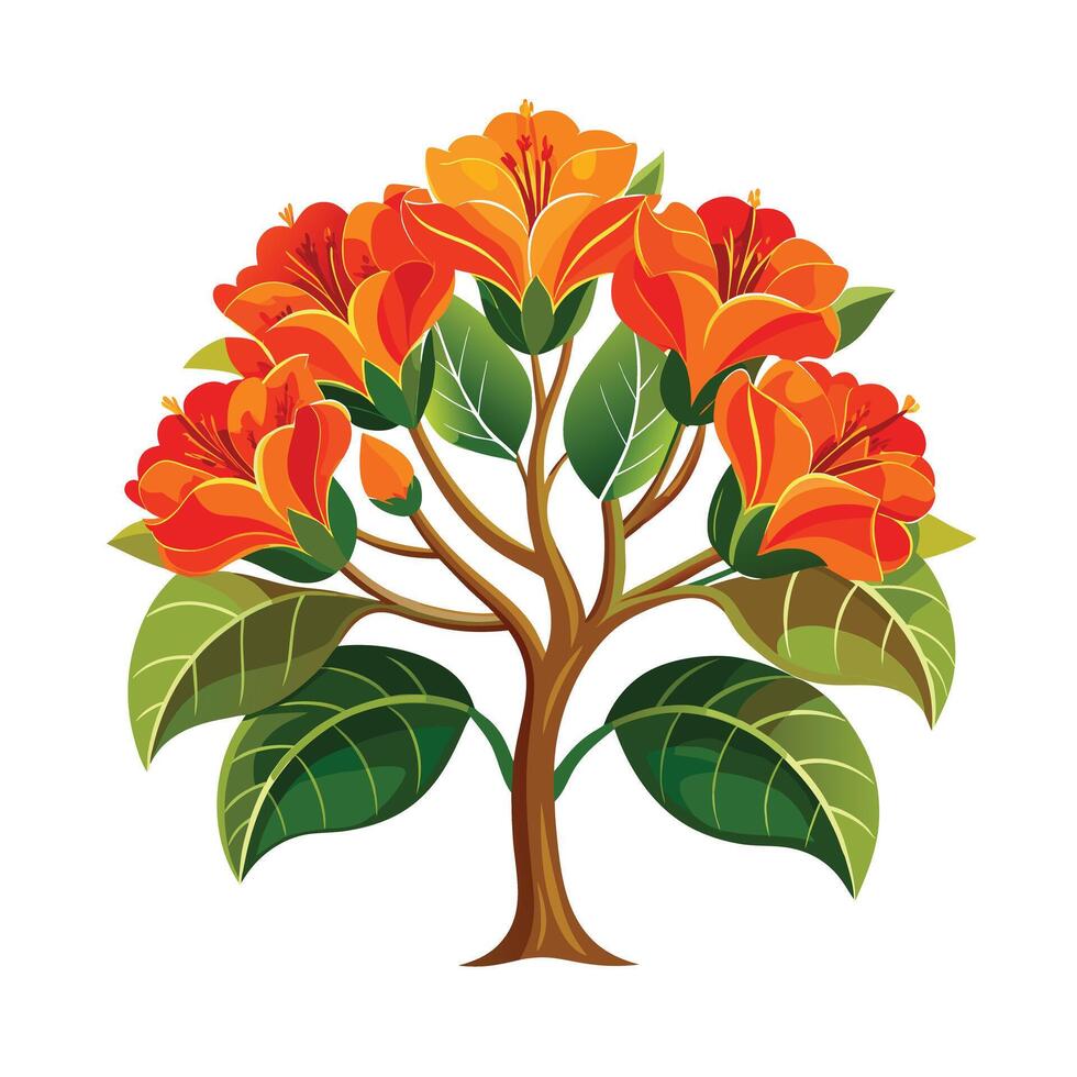 Beautiful Single Big Tree Illustration vector