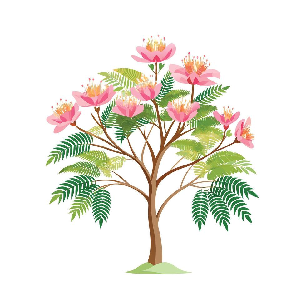 Beautiful Single Big Tree Illustration vector
