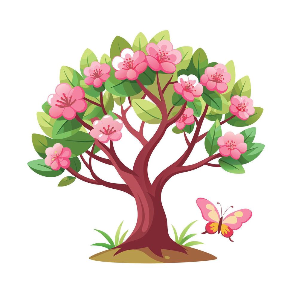 Beautiful Single Big Tree Illustration vector