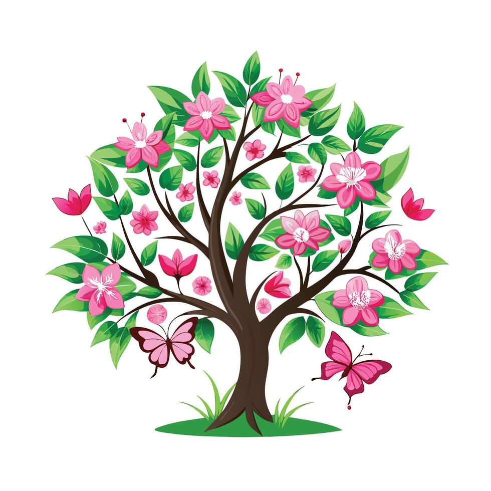 Beautiful Single Big Tree Illustration vector
